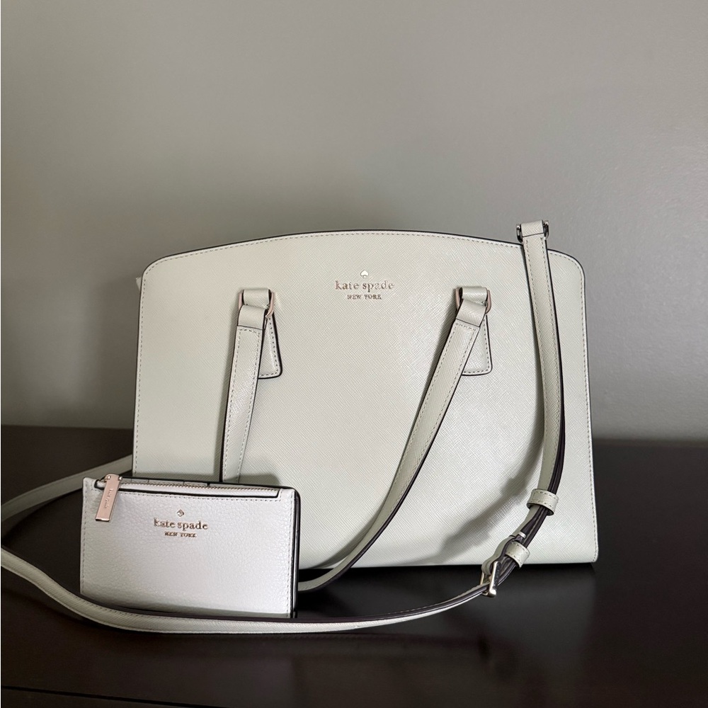Kate Spade Sage Green Satchel and Wallet